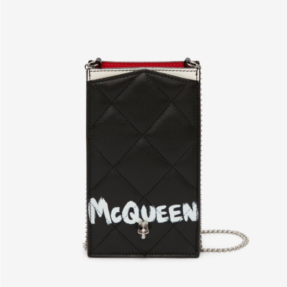 Auth Alexander McQueen Graffiti Phone Case with Chain - New in Box 💀